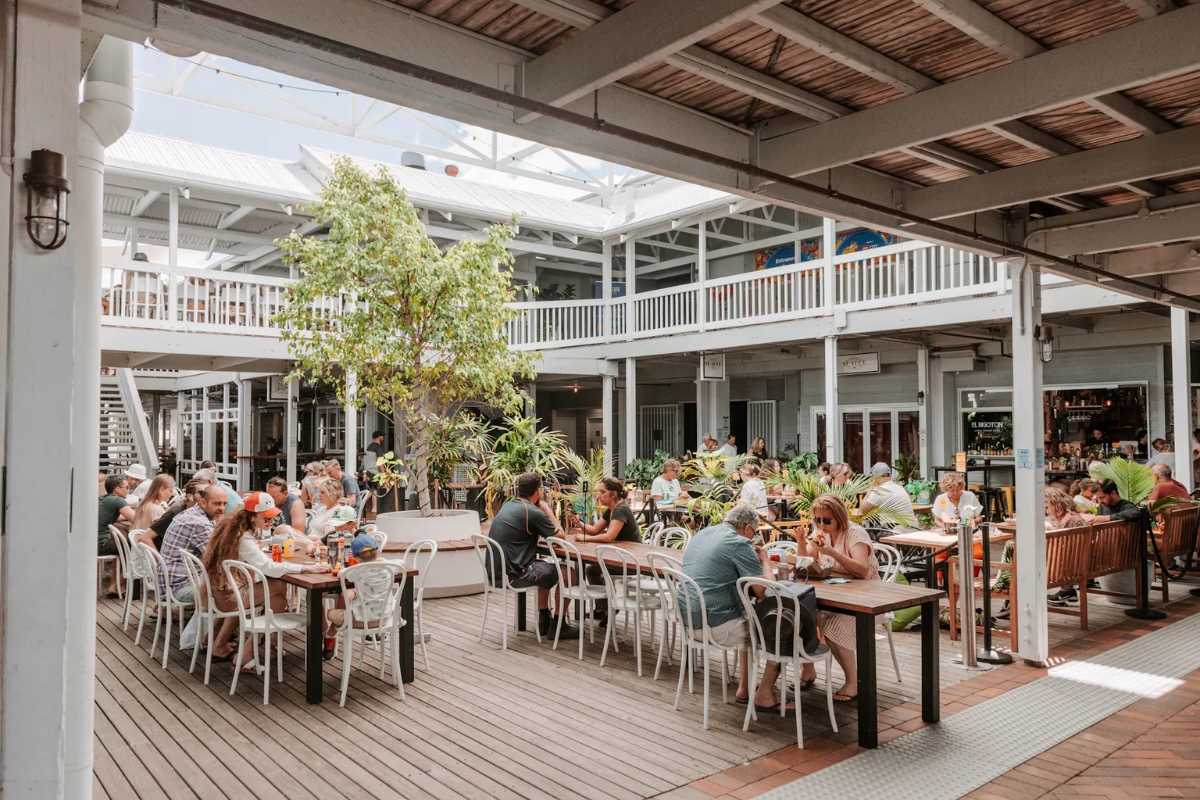 Beachfront dinner at Mooloolaba Wharf during The Curated Plate festival on the Sunshine Coast